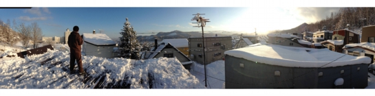札幌屋根の雪下ろし作業画像